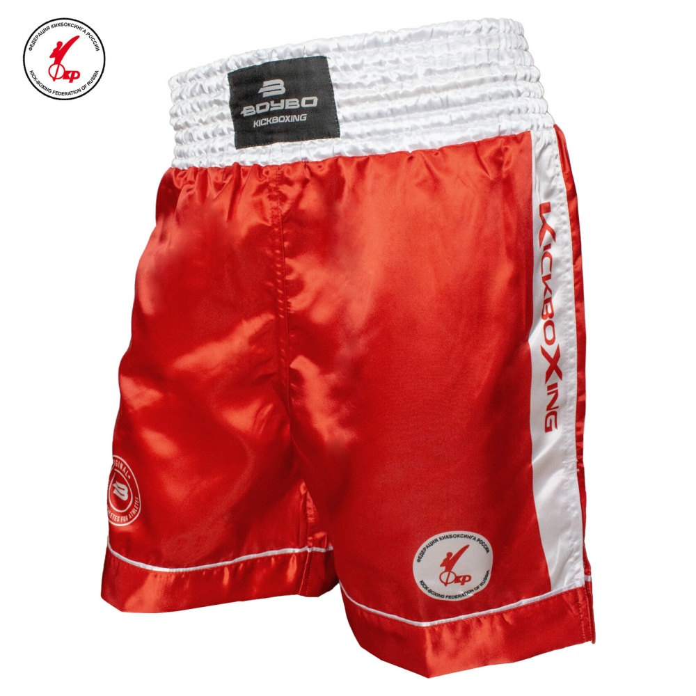 Шорты для кикбоксинга BOYBO KNOCK OUT, IK-33 (Одобрено Федерацией Кикбоксинга России), красный