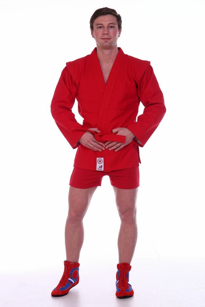 Куртка для САМБО модель "АТАКА" с поясом, красная
