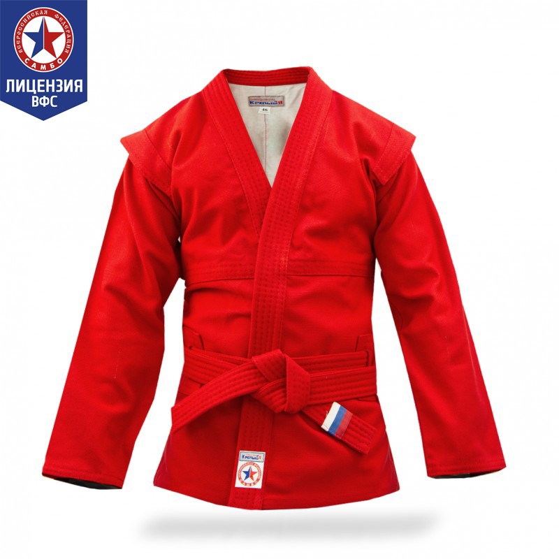 Куртка "АТАКА" ВФС с поясом для борьбы Самбо, красная