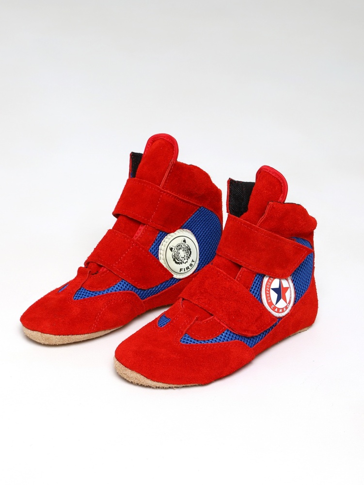 Борцовки детские на липучке модель "Крепыш юниор", комбинированные