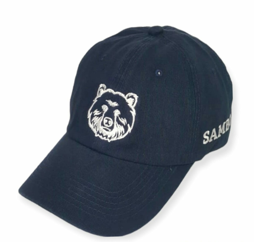 Бейсболка спортивная SAMBO медведь вышивка, синяя