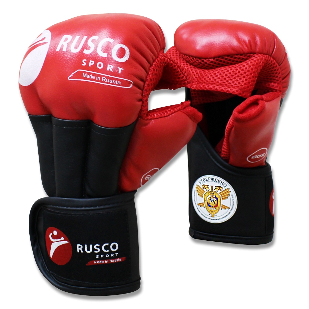 Перчатки Rusco Sport для единоборств, модель PRO красные