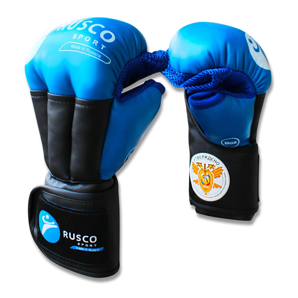 Перчатки Rusco Sport для единоборств, модель PRO синие
