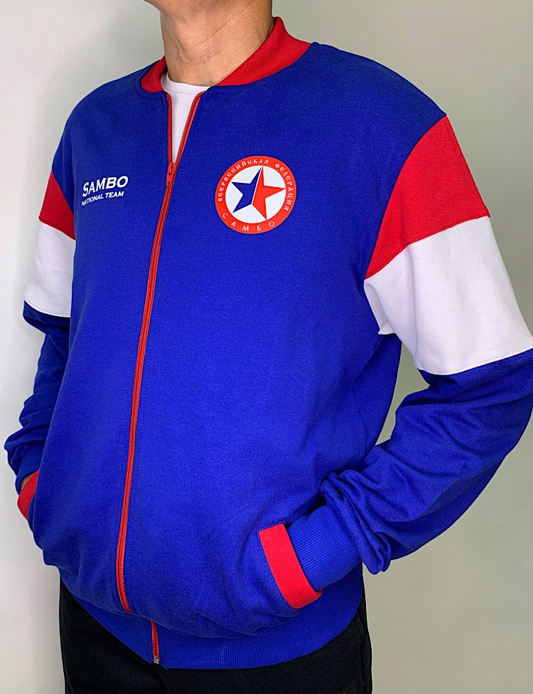 Бомбер 44-54р.триколор  SAMBO national team (молния) Коллекция "Создай себя и будь первым"