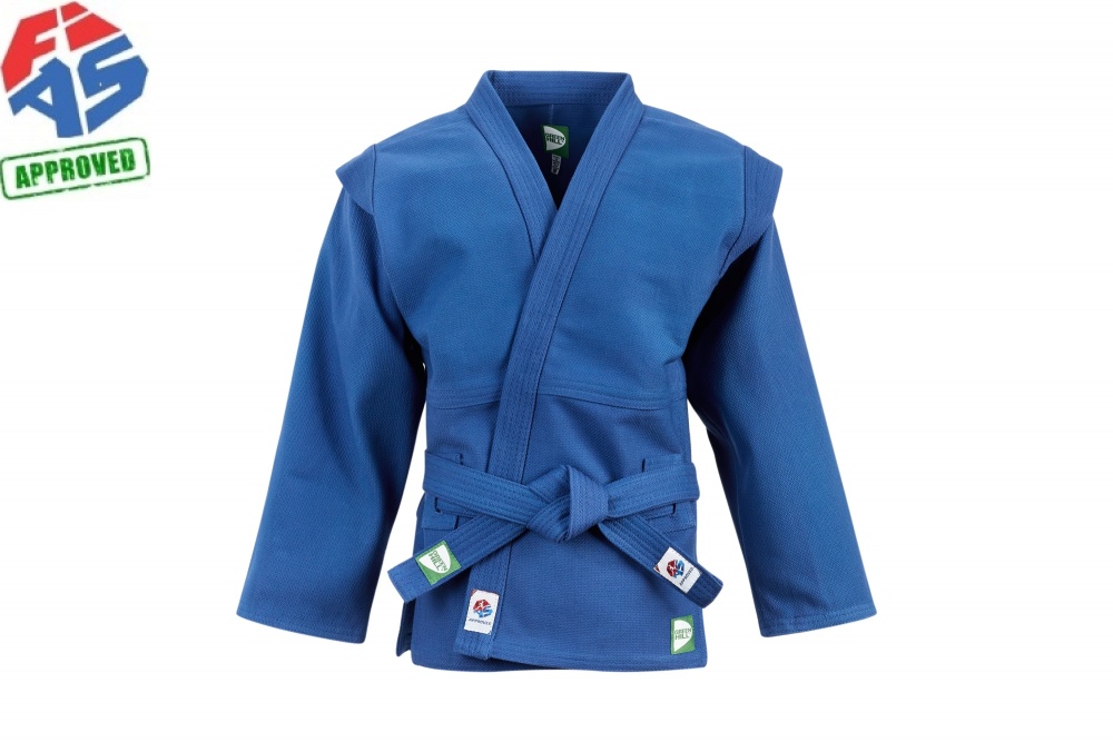 Куртка САМБО Мастер FIAS Approved SC-550 с поясом (Лицензия FIAS), синяя