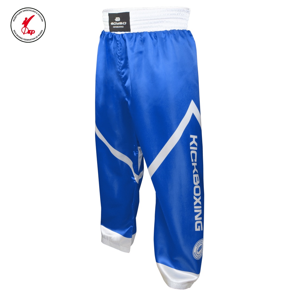 Брюки для кикбоксинга BoyBo KNOCK OUT, IK-32 (одобрено ФКР) синие