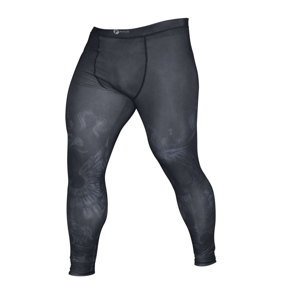 Компрессионные штаны (лосины) Rusco Sport BLACK HERB, взрослые