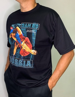 Футболка взрослая SAMBO national wrestling RUSSIA